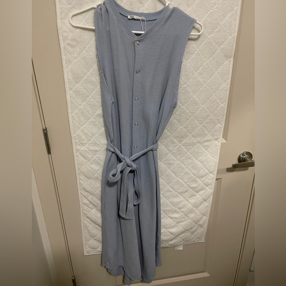 baby blue zara midi dress